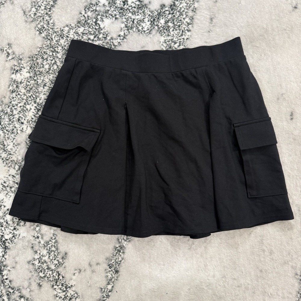 American Eagle Outfitters Black Cargo Skater Skirt Womens Size M Stretch Utility